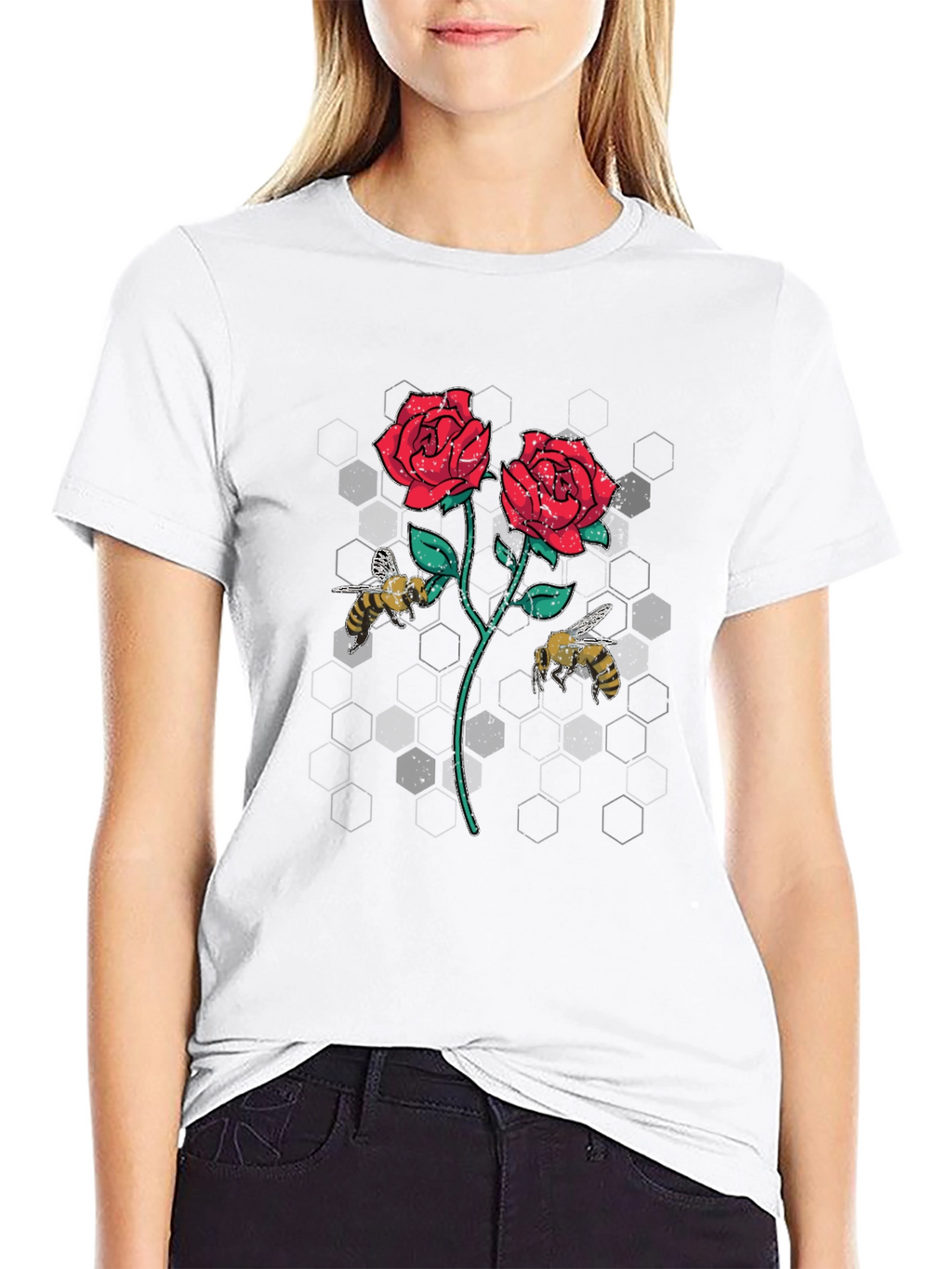 Rose and Bee Graphic Tee