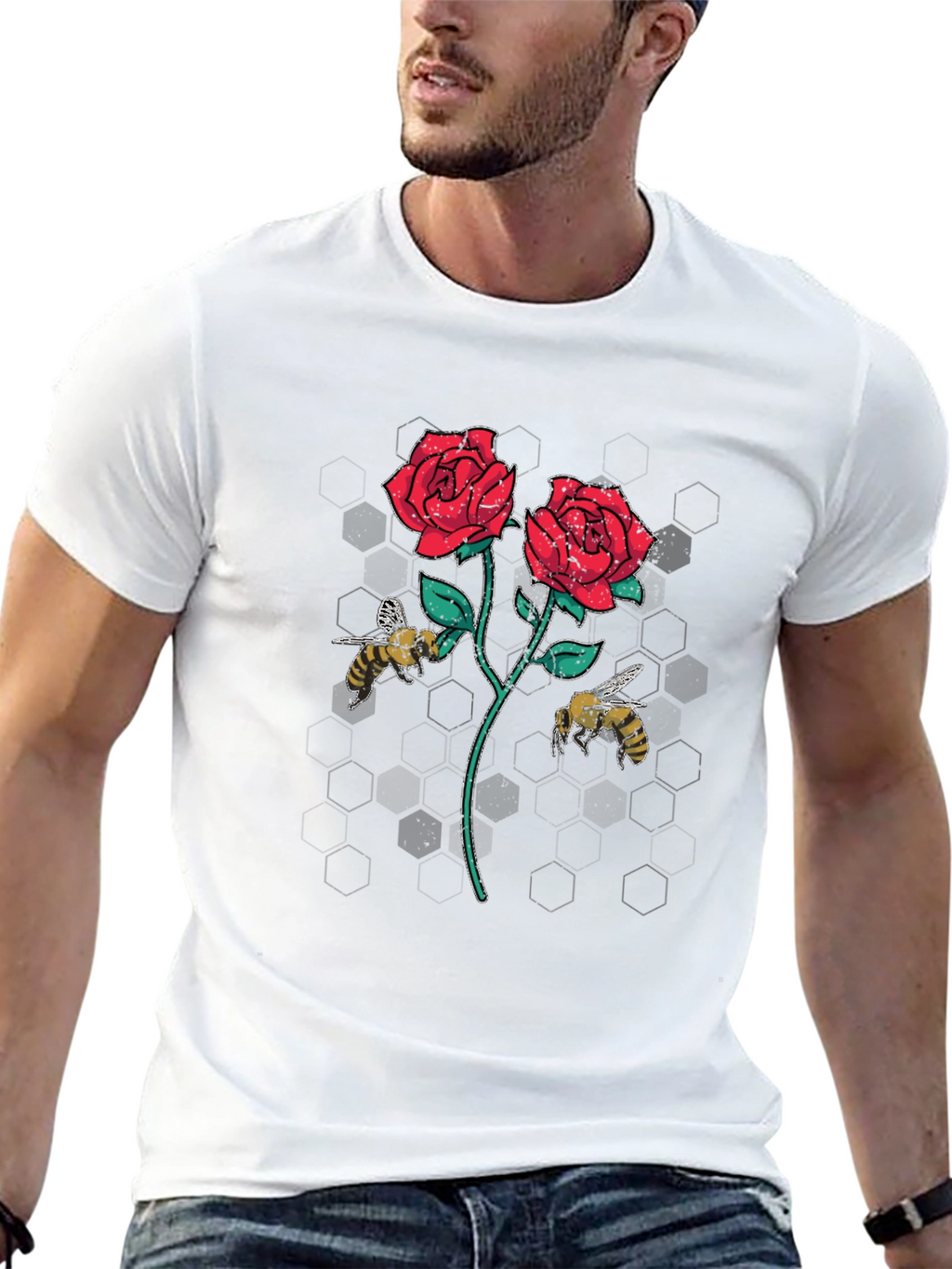 Rose and Bee Graphic Tee