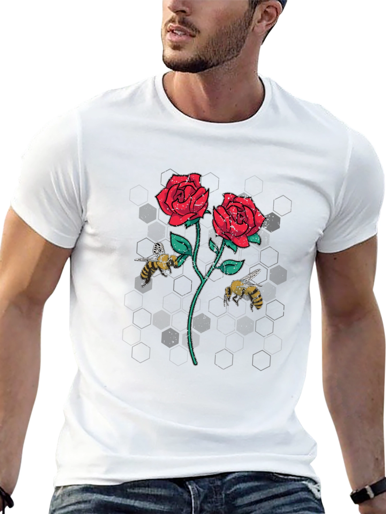 Rose and Bee Graphic Tee