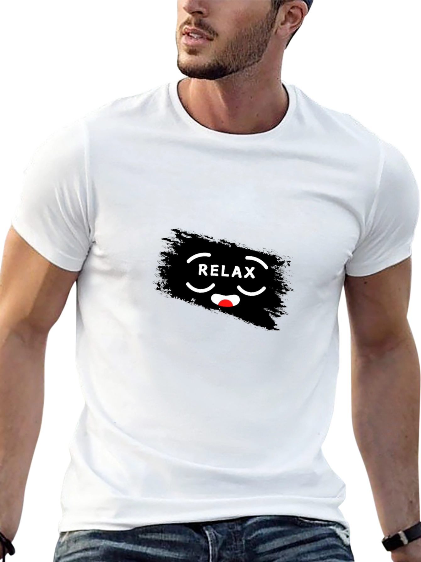 Relax Graphic Print Crew Neck T-Shirt
