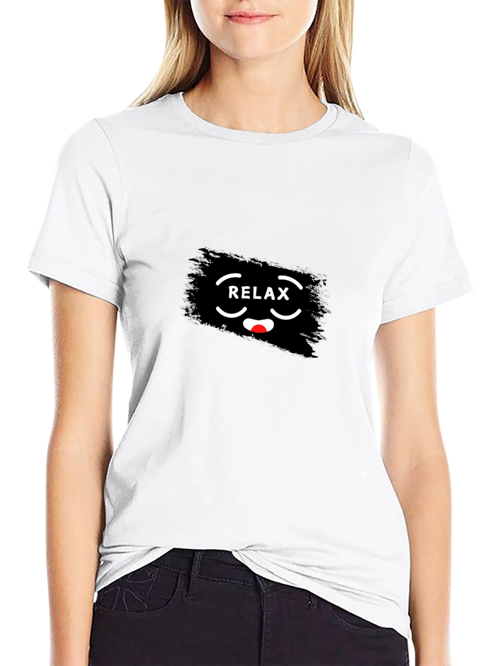 Relax Graphic Print Crew Neck T-Shirt