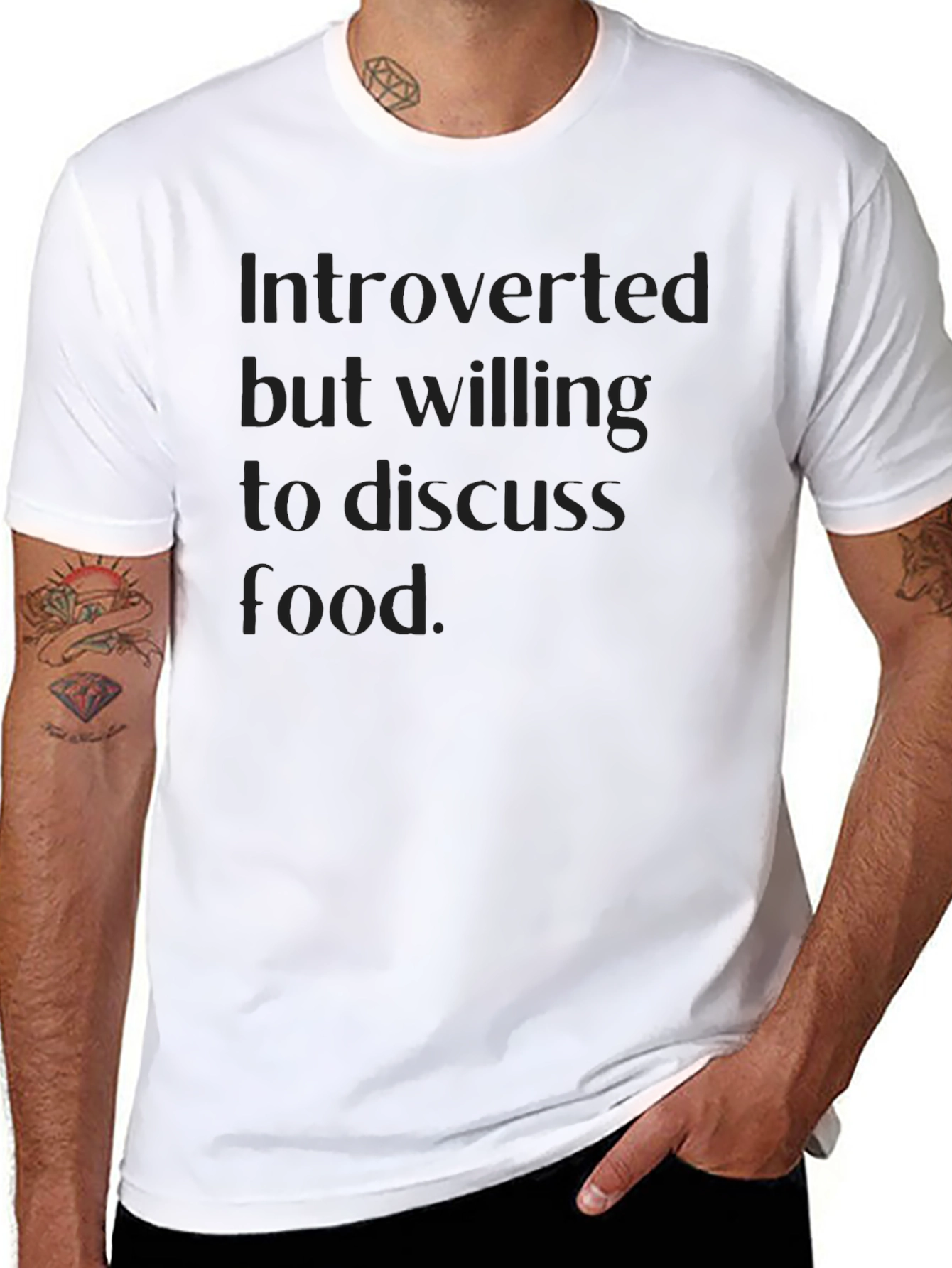 Introverted Foodie T-Shirt - Black