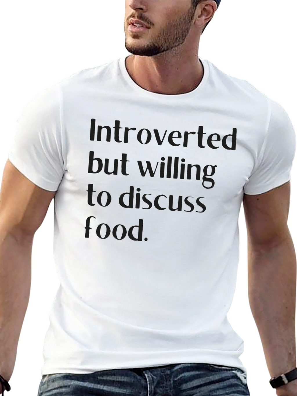Introverted Foodie T-Shirt - Black