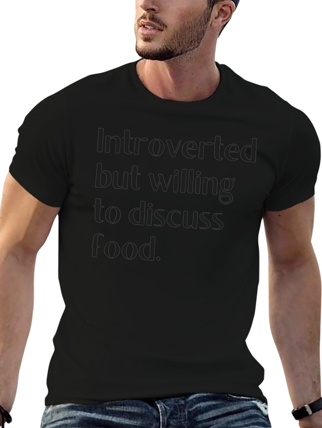 Introverted Foodie T-Shirt - Black