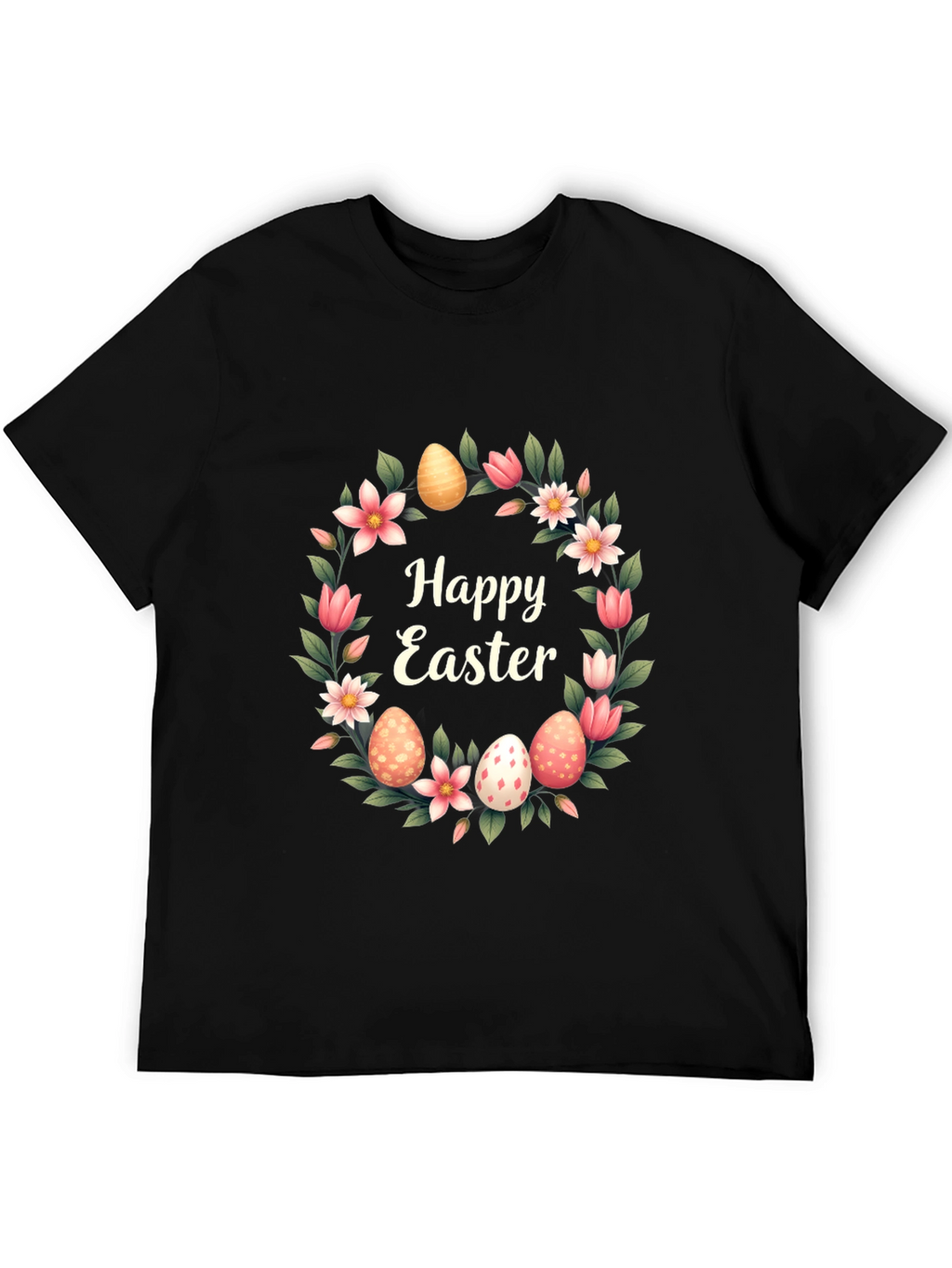 Happy Easter Floral Wreath T-Shirt