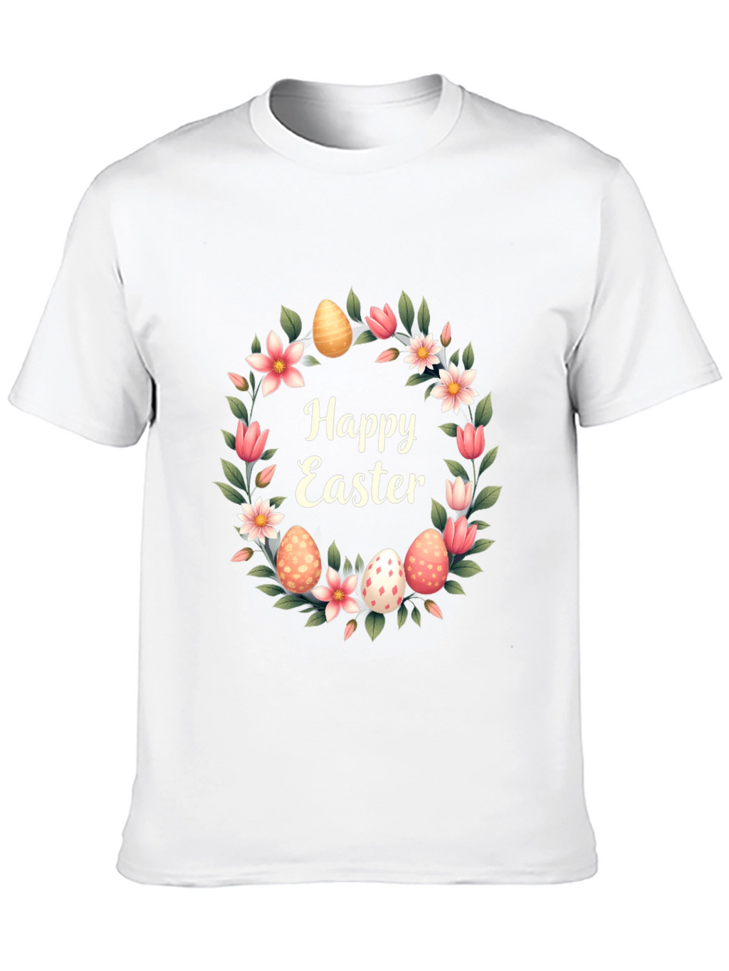 Happy Easter Floral Wreath T-Shirt