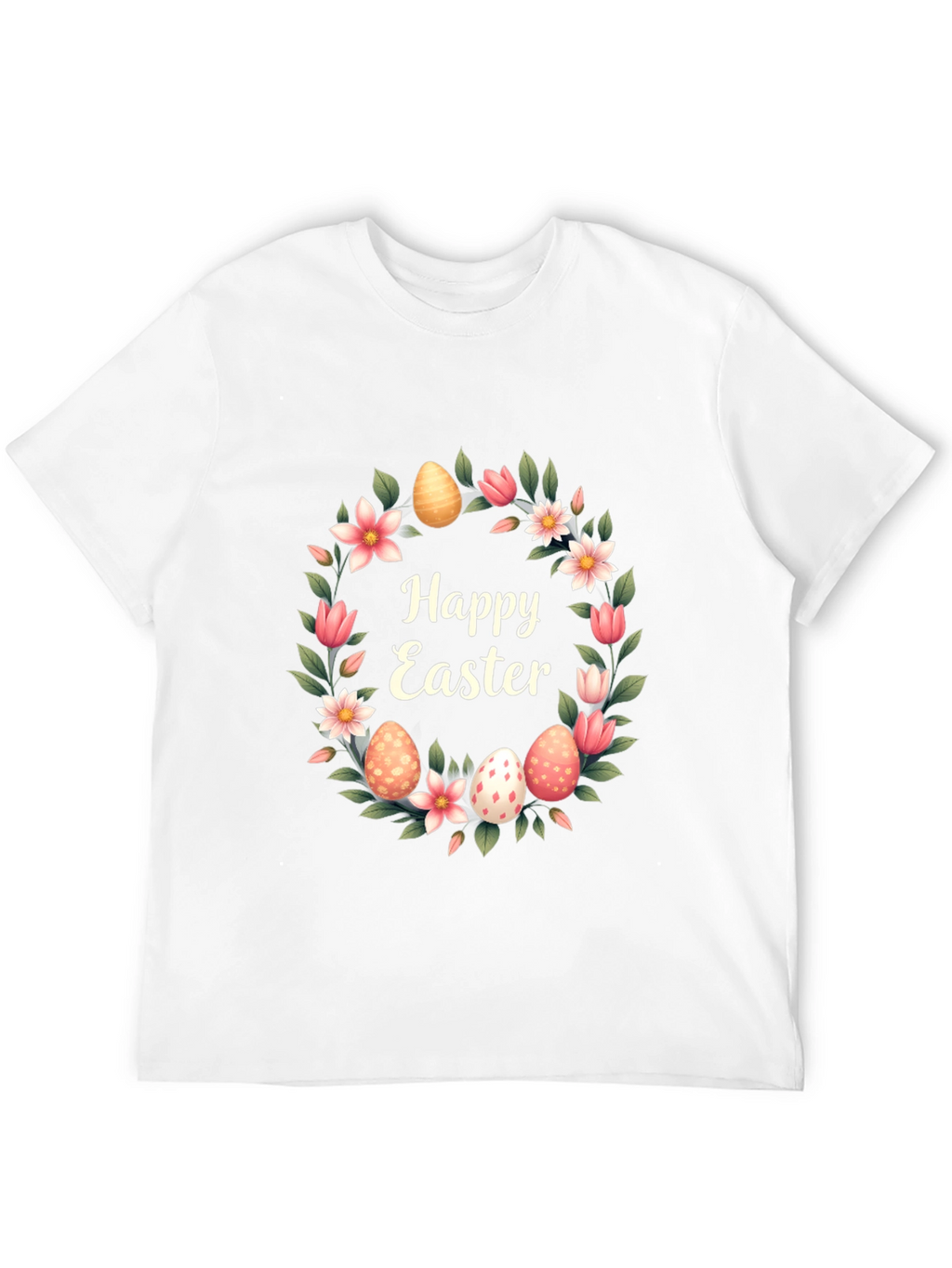Happy Easter Floral Wreath T-Shirt