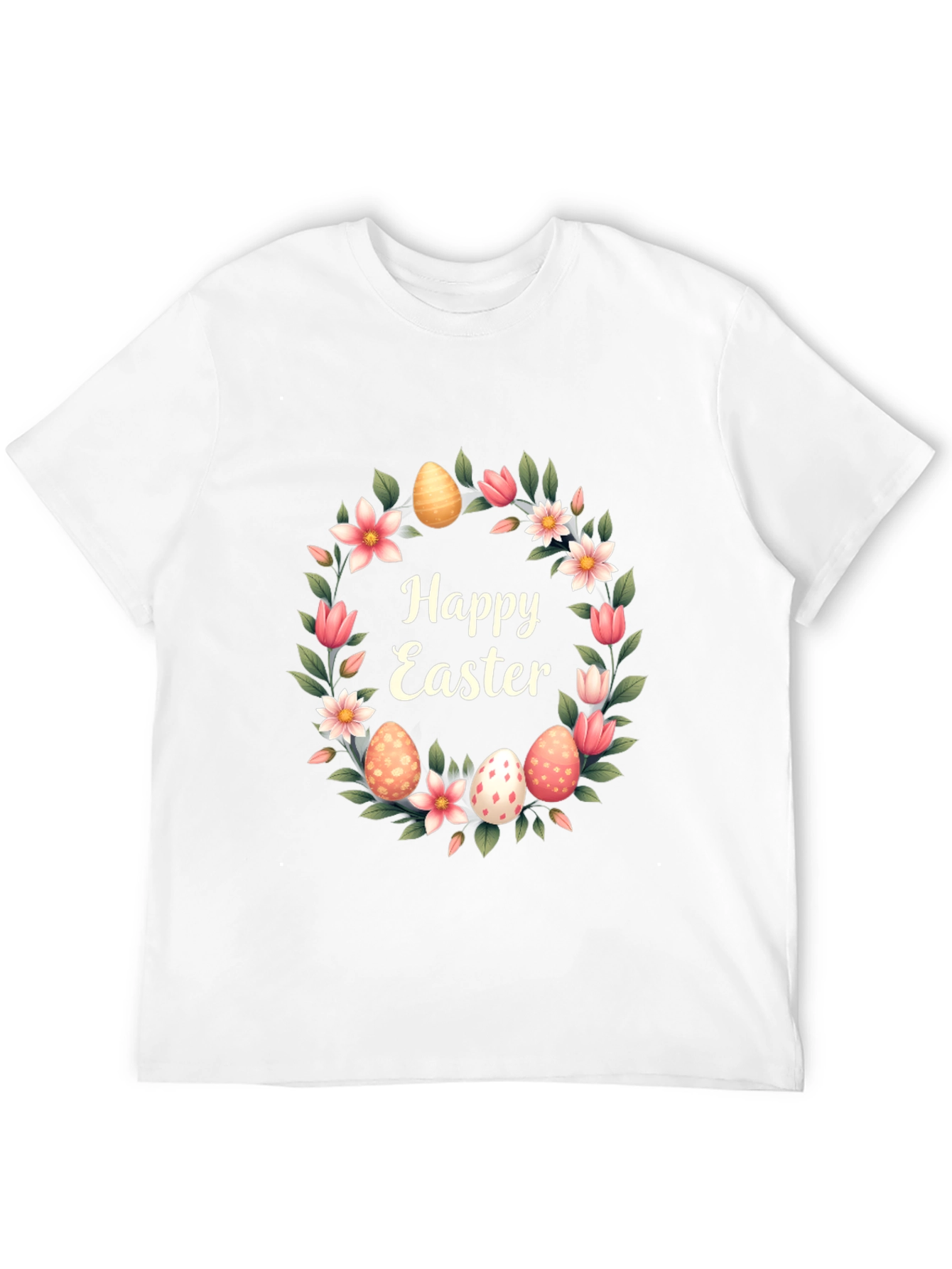 Happy Easter Floral Wreath T-Shirt