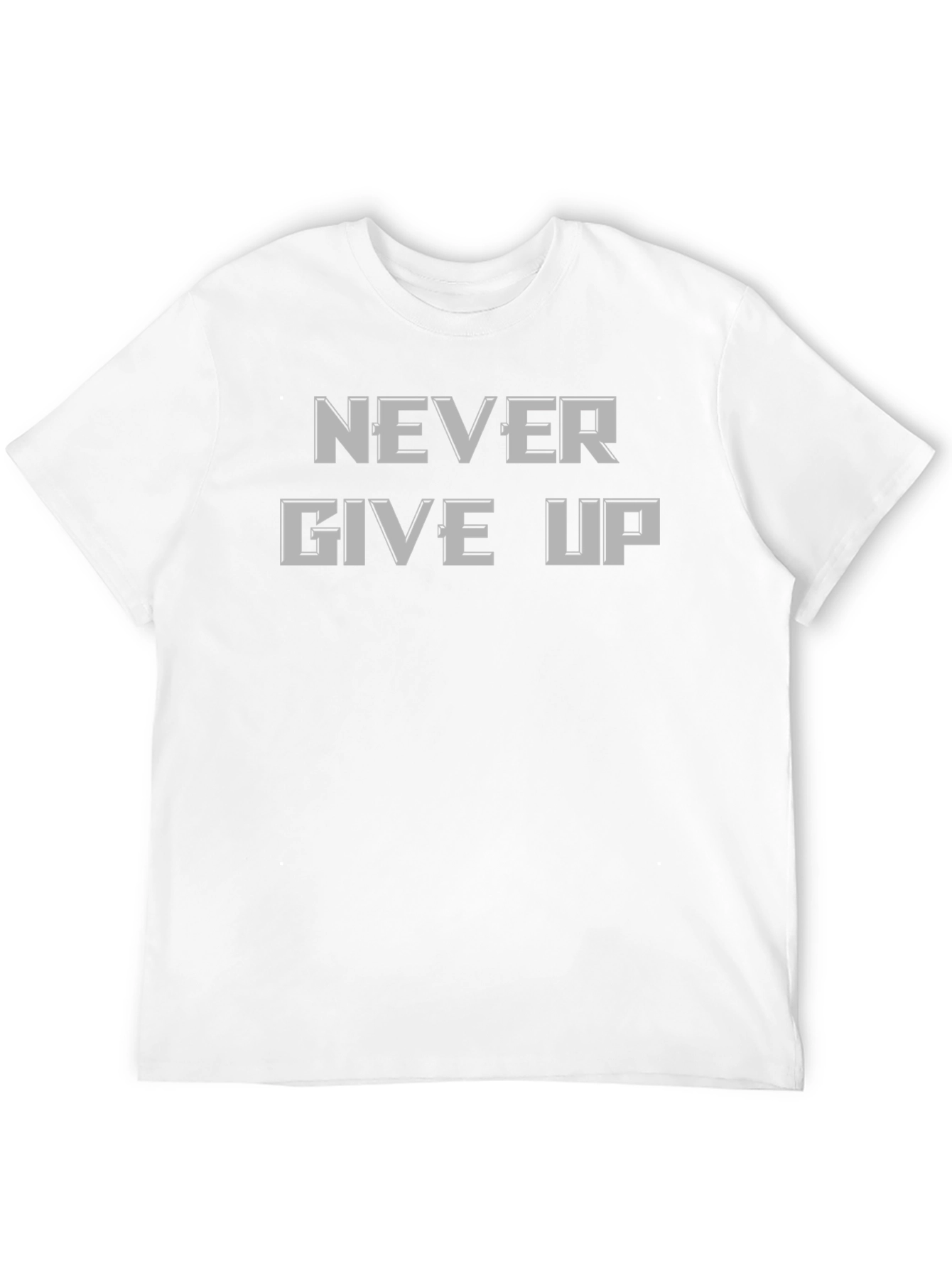 Never Give Up Graphic Tee - Motivational Black T-Shirt