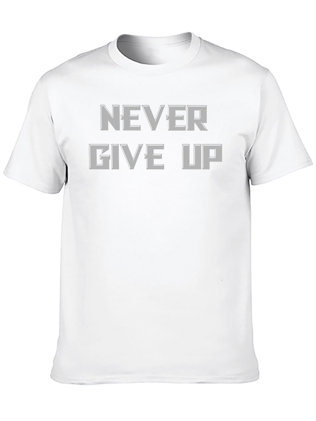 Never Give Up Graphic Tee - Motivational Black T-Shirt
