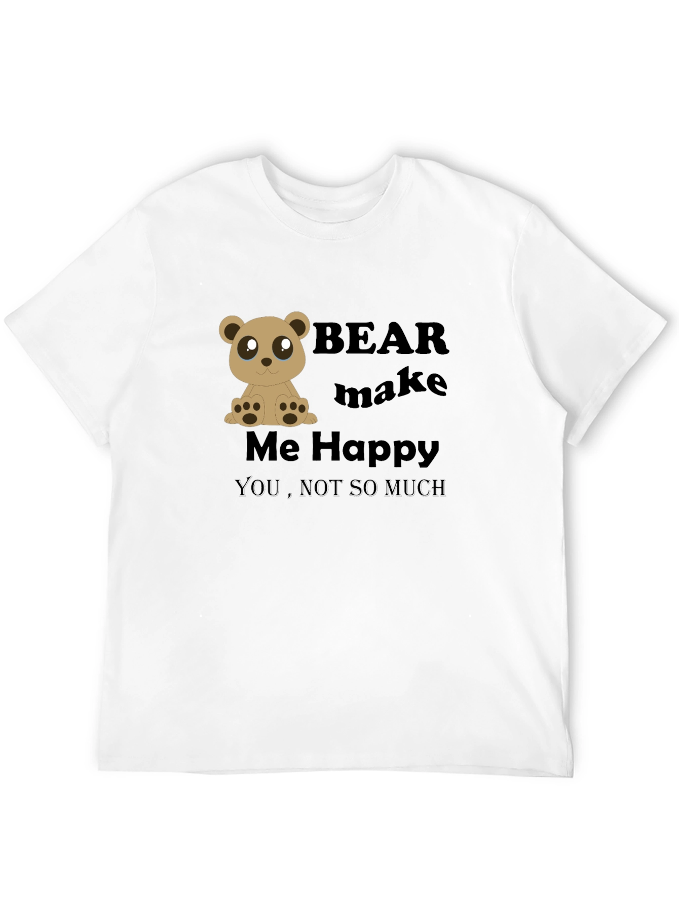 Bear Make Me Happy Black Graphic Tee