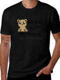 Bear Make Me Happy Black Graphic Tee