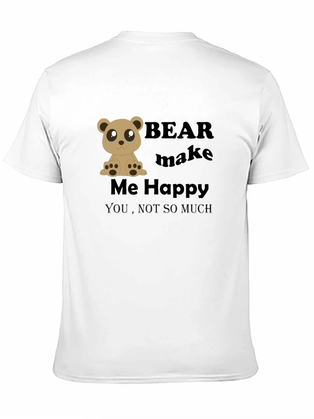 Bear Make Me Happy Black Graphic Tee