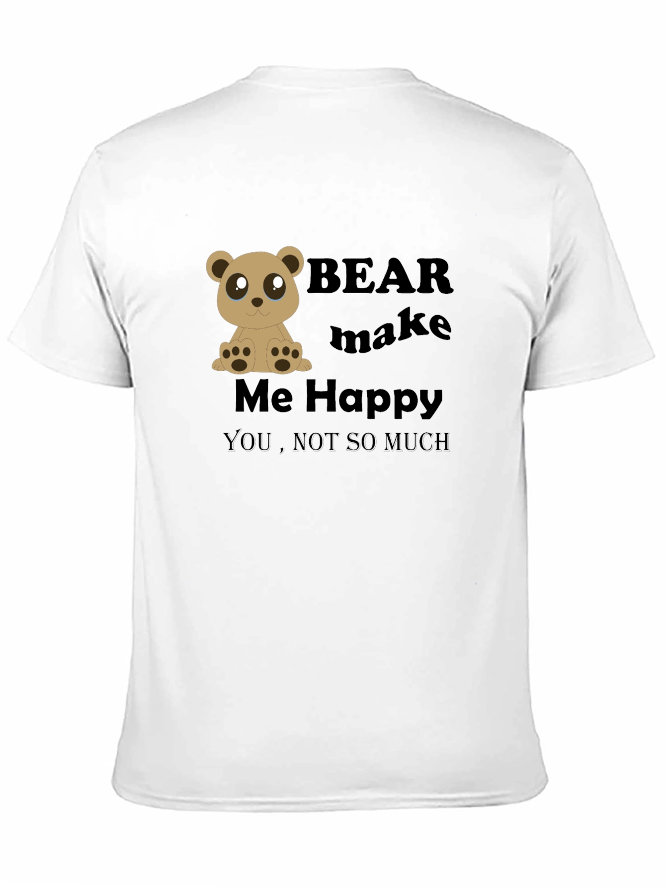 Bear Make Me Happy Black Graphic Tee