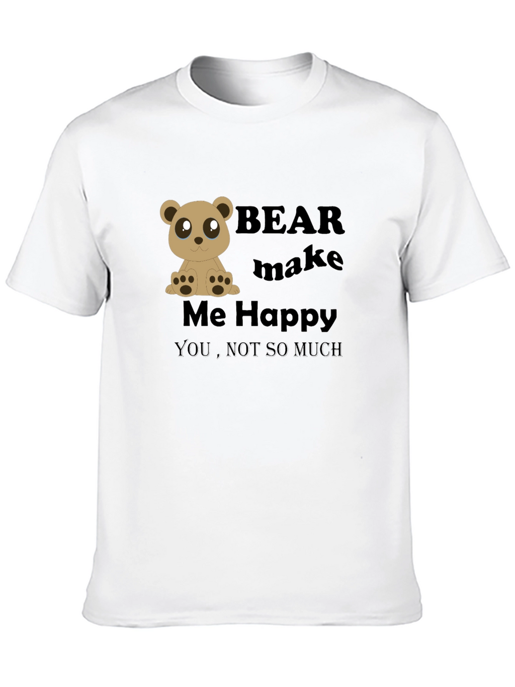 Bear Make Me Happy Black Graphic Tee
