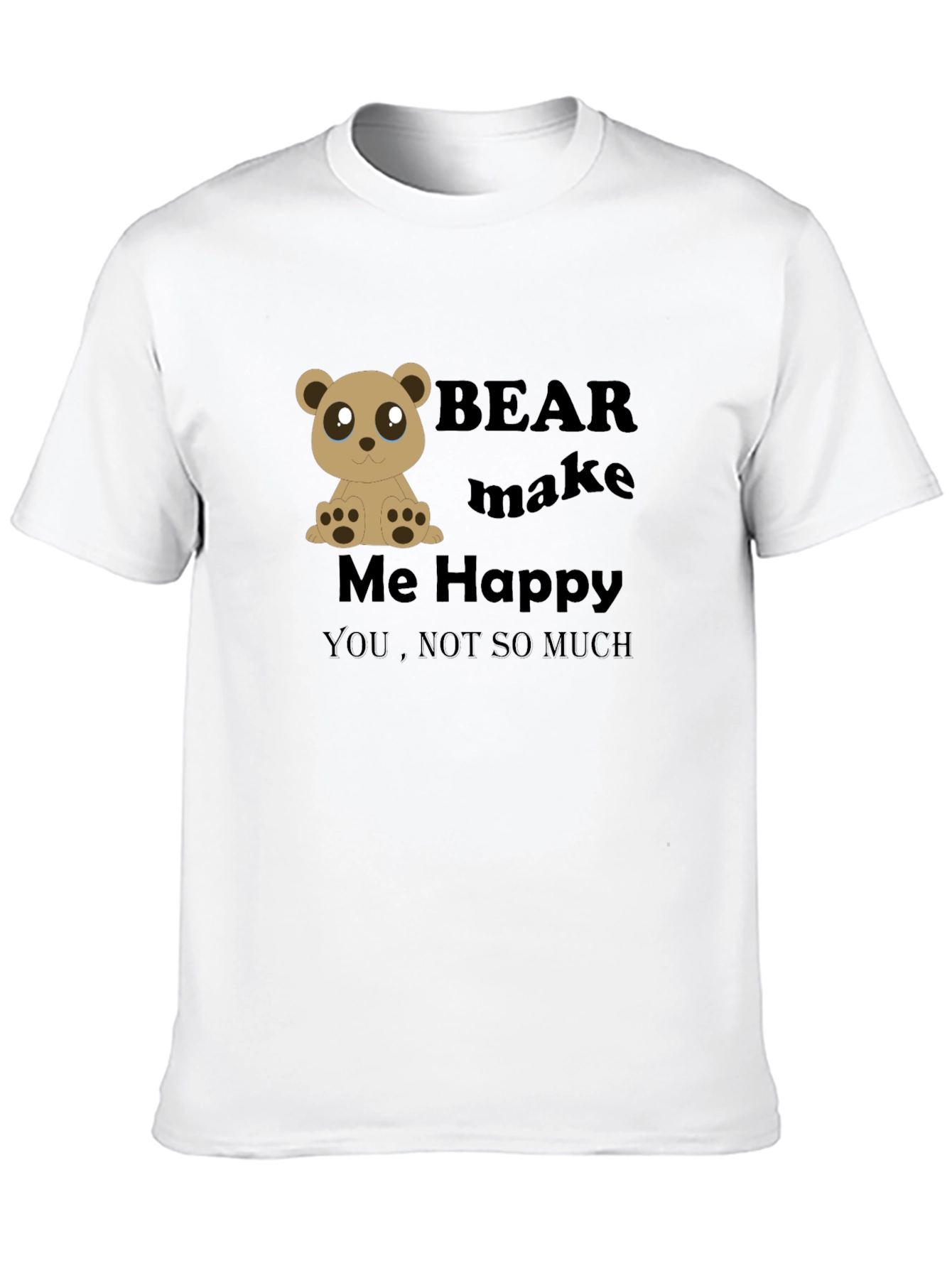 Bear Make Me Happy Black Graphic Tee