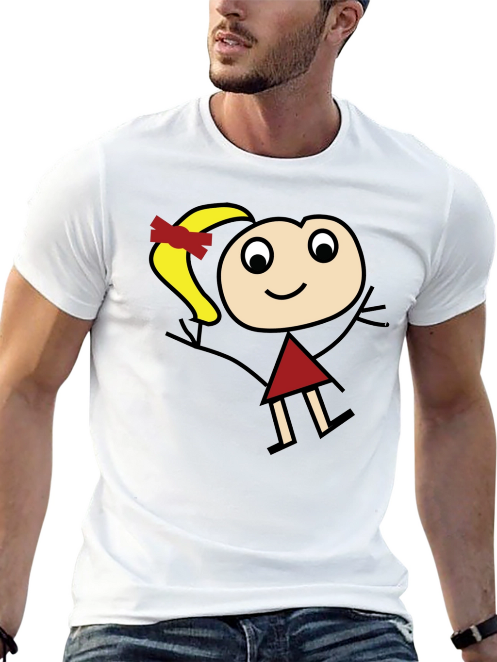 Stick Figure Girl Graphic T-Shirt - Unisex Casual Tee