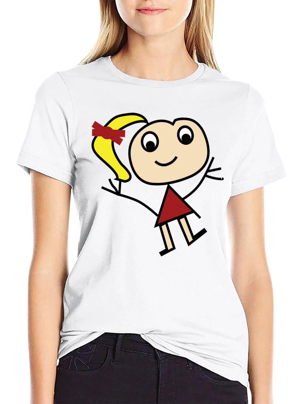 Stick Figure Girl Graphic T-Shirt - Unisex Casual Tee