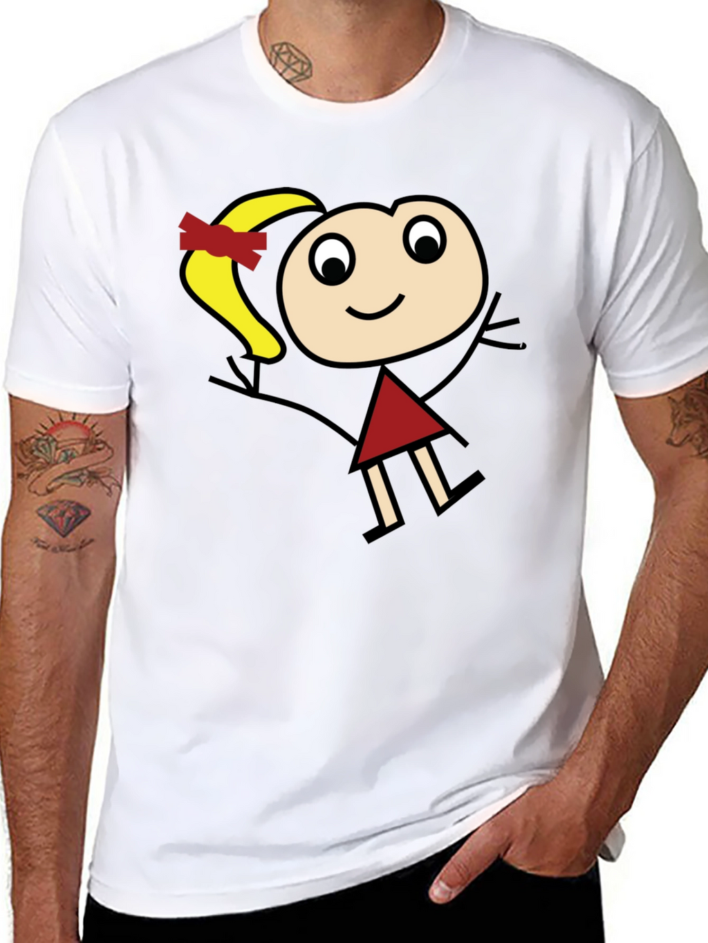 Stick Figure Girl Graphic T-Shirt - Unisex Casual Tee