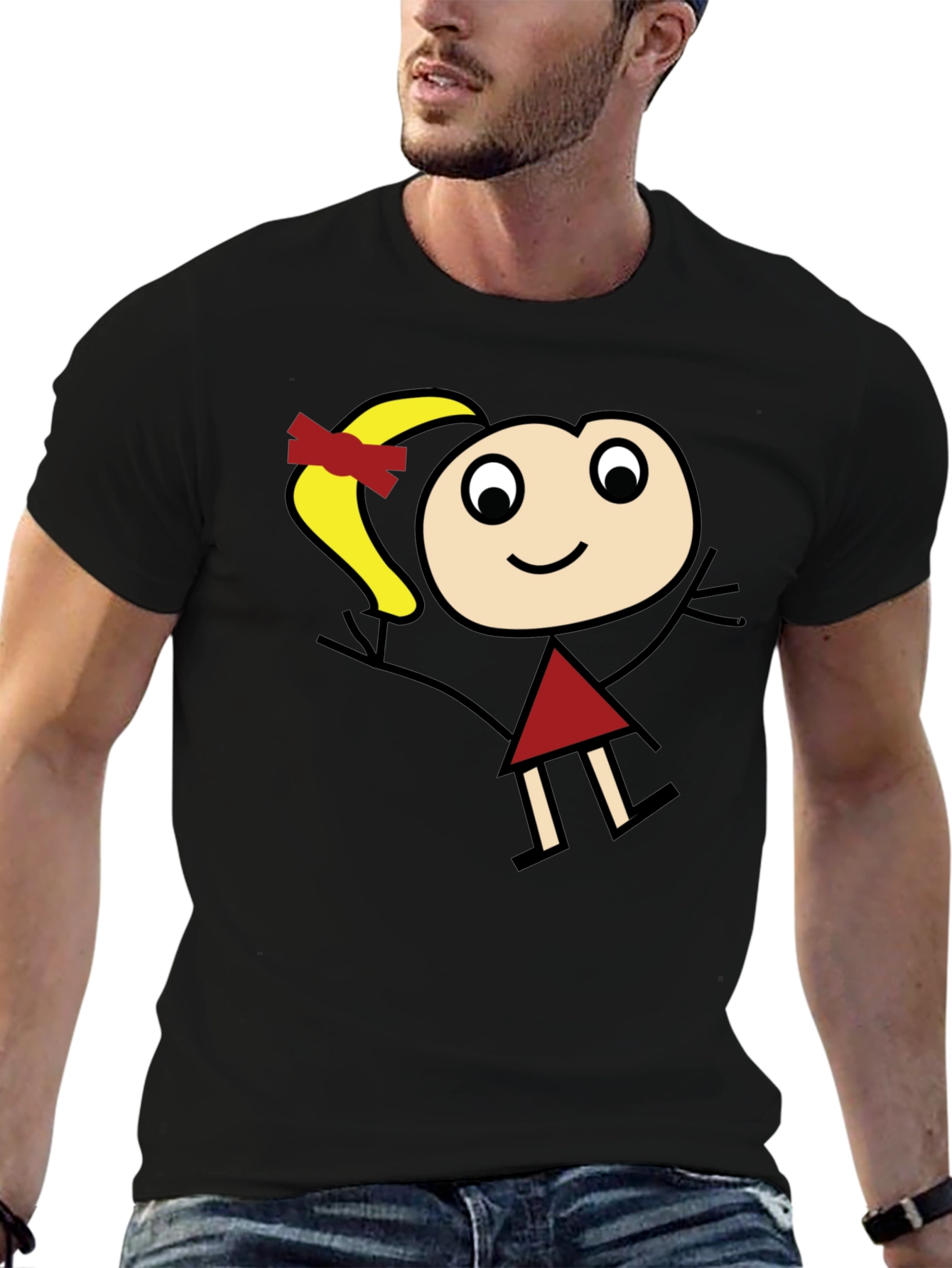 Stick Figure Girl Graphic T-Shirt - Unisex Casual Tee