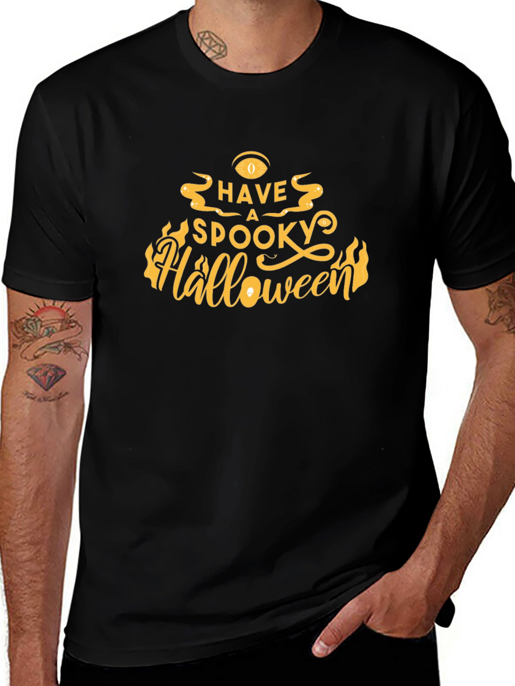 Spooky Halloween Graphic Tee - Black T-Shirt