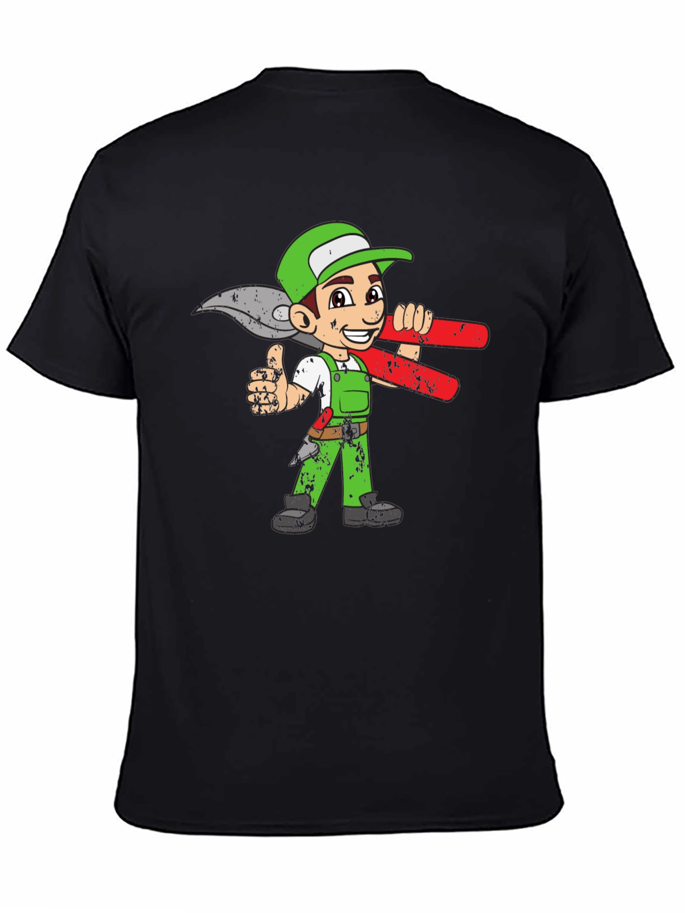 Cartoon Gardener Graphic Tee - Black