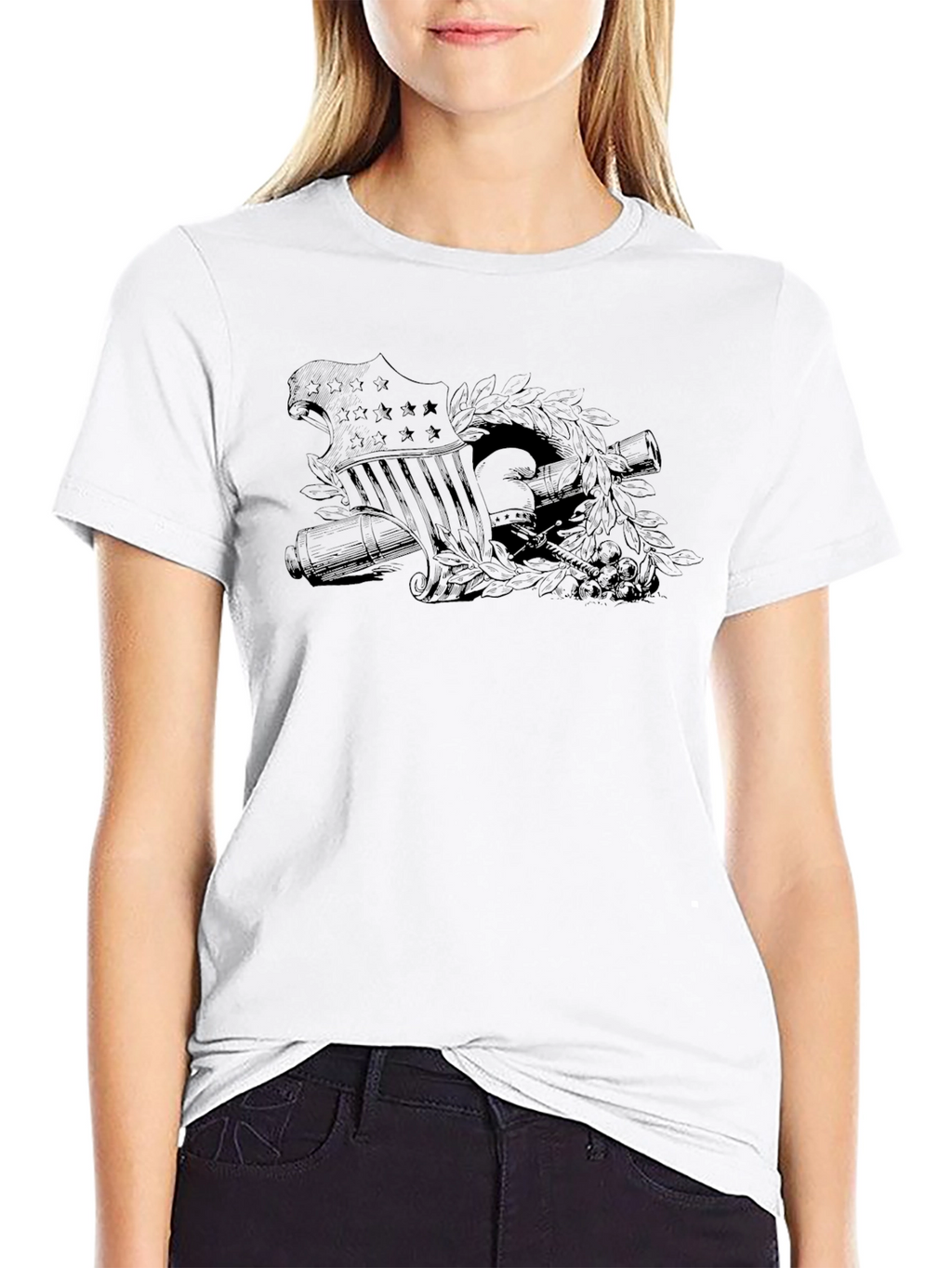 Black Graphic Tee - American Patriot Design