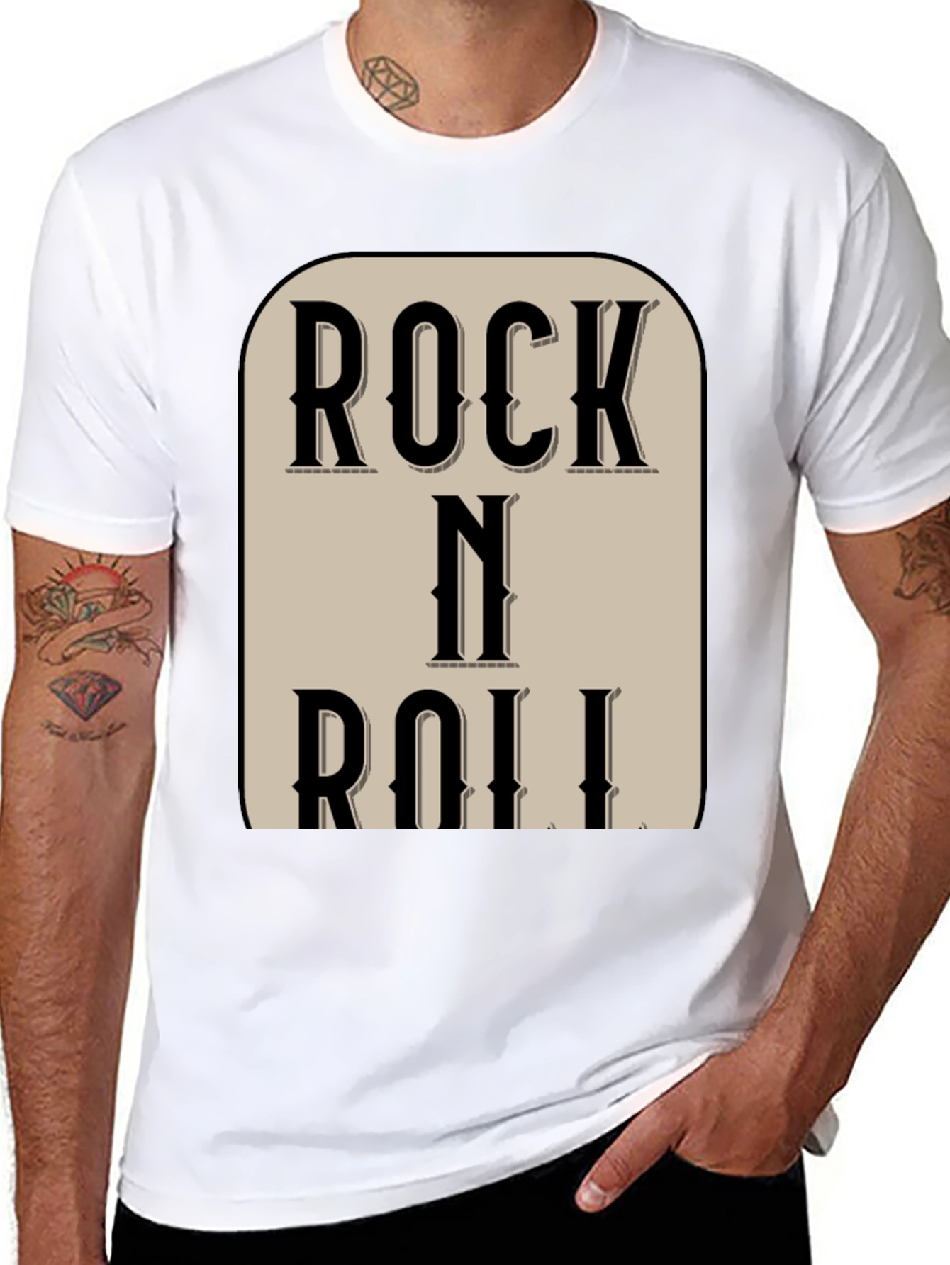 Rock N Roll Black Graphic Tee Shirt