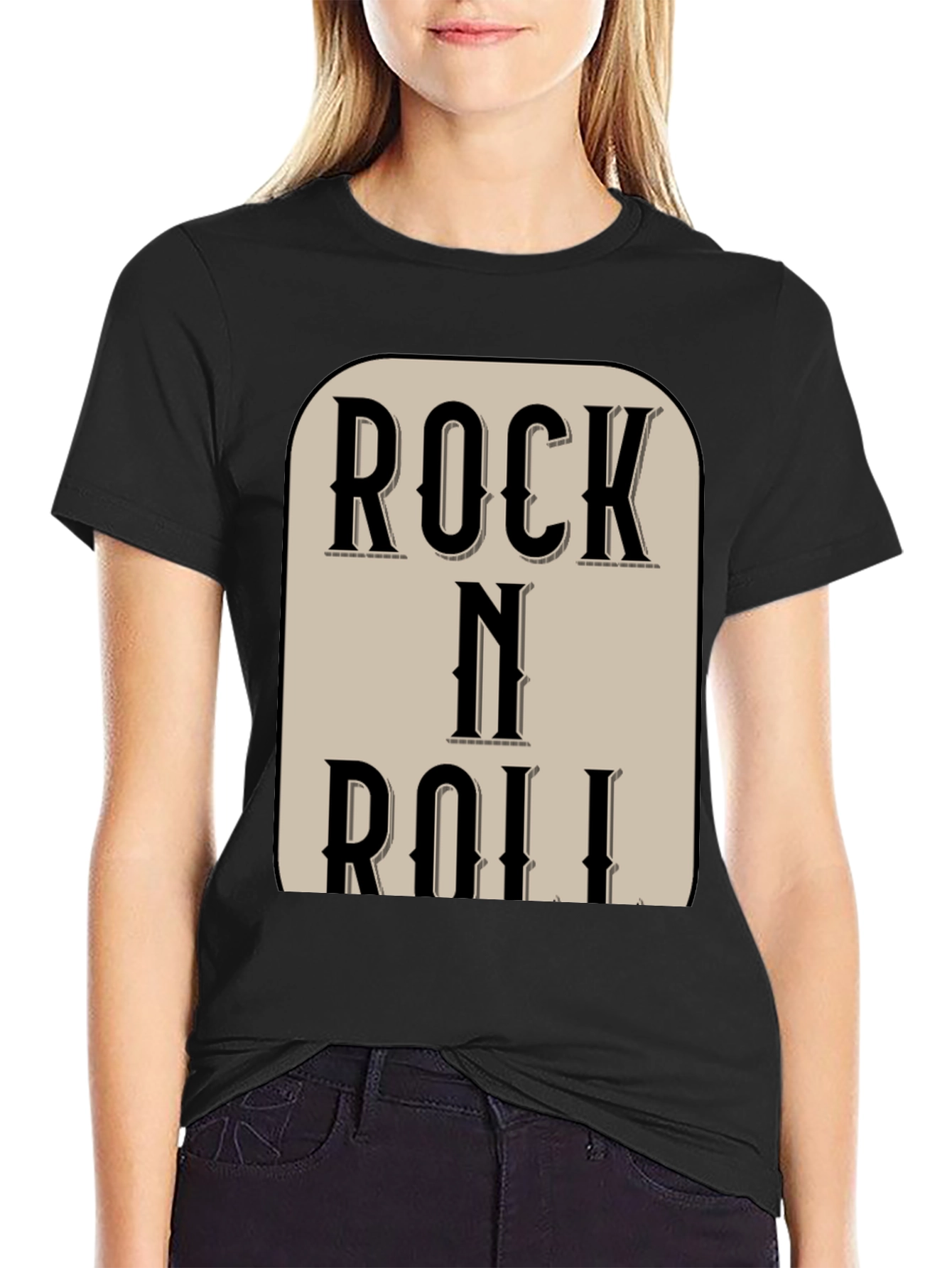 Rock N Roll Black Graphic Tee Shirt