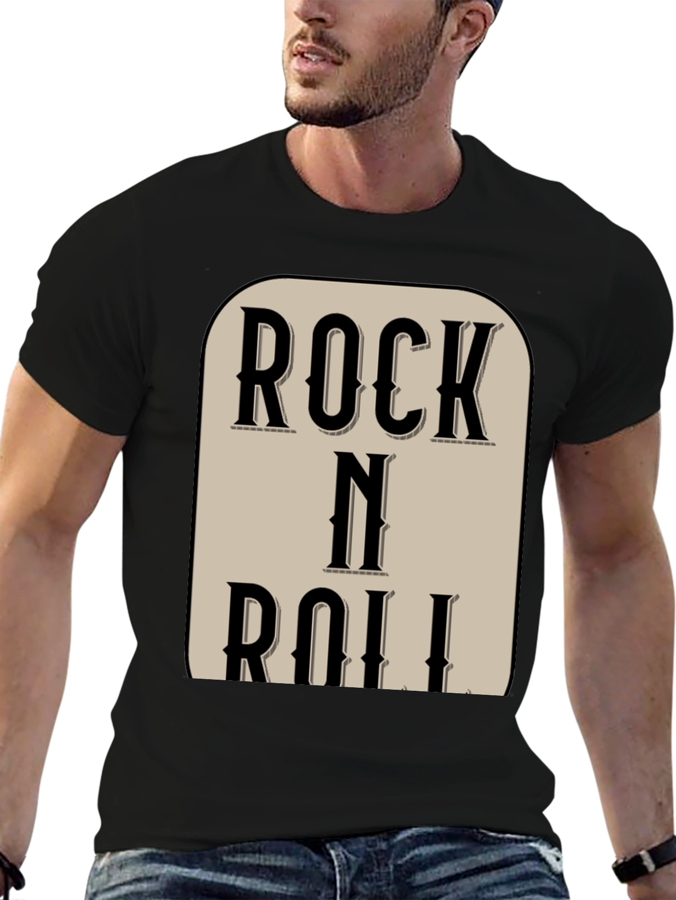 Rock N Roll Black Graphic Tee Shirt