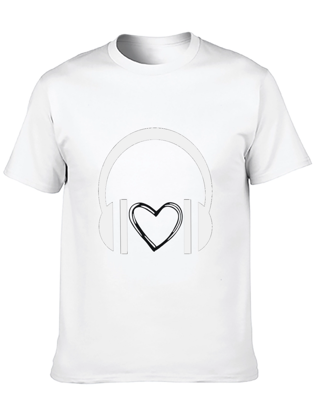 Headphones Graphic Tee - Black Cotton Blend