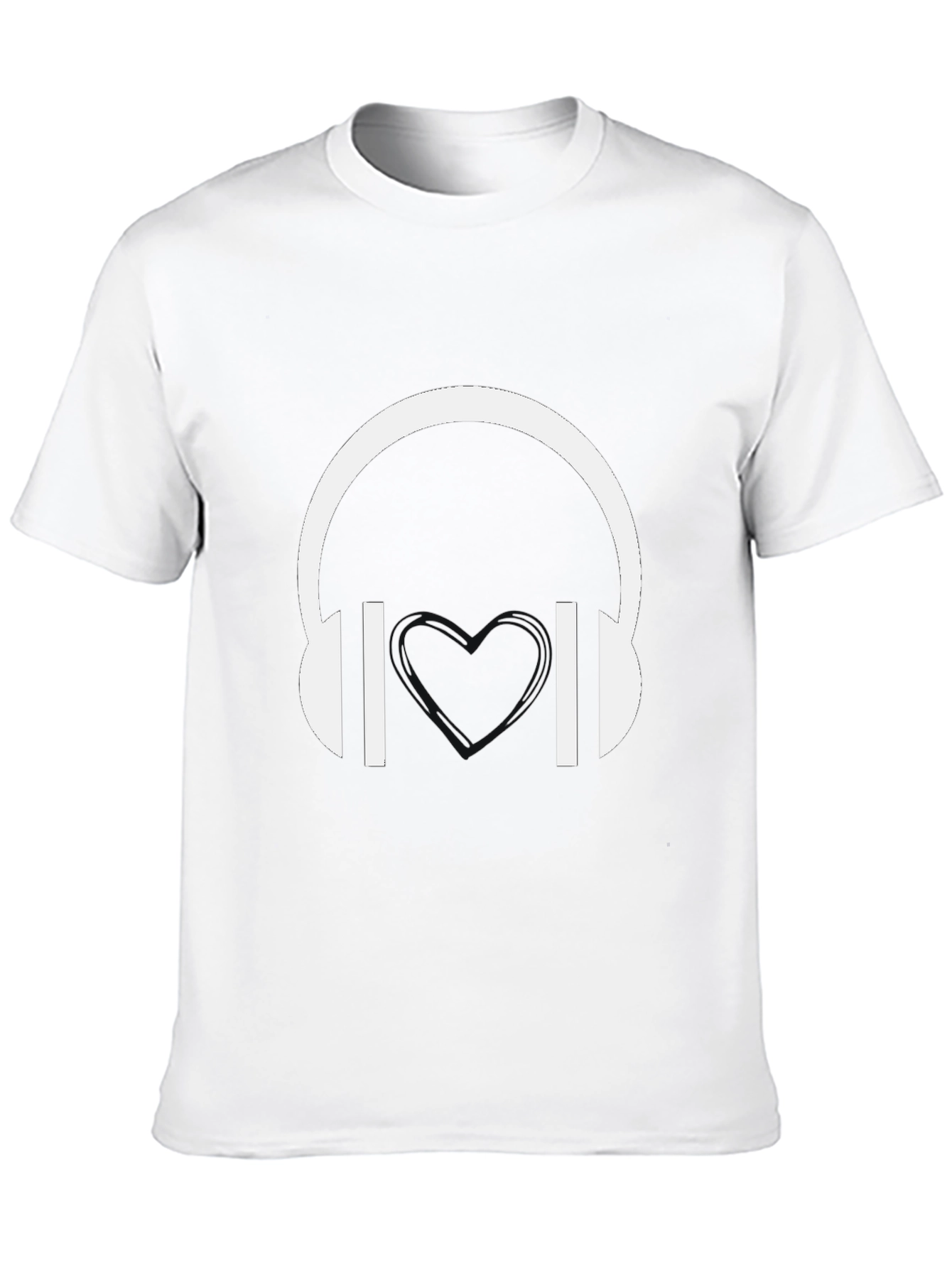 Headphones Graphic Tee - Black Cotton Blend