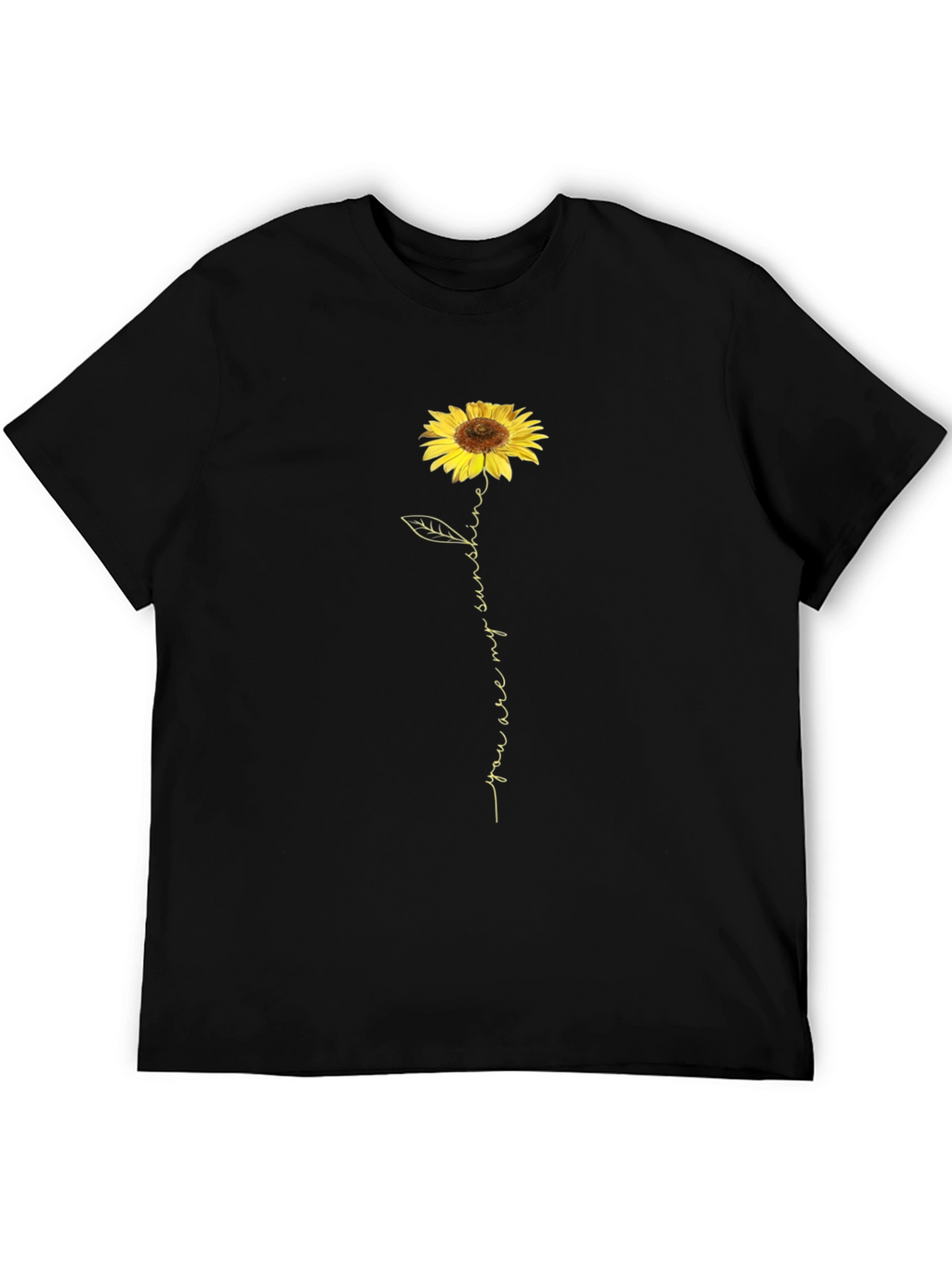 Sunflower You Are My Sunshine Black T-Shirt