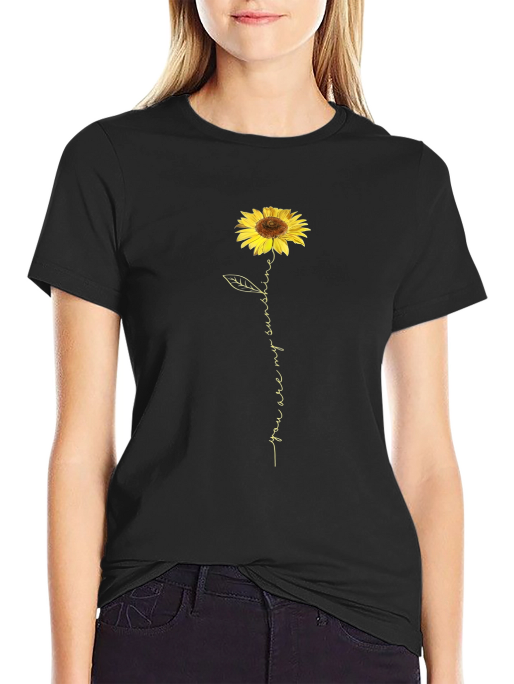 Sunflower You Are My Sunshine Black T-Shirt