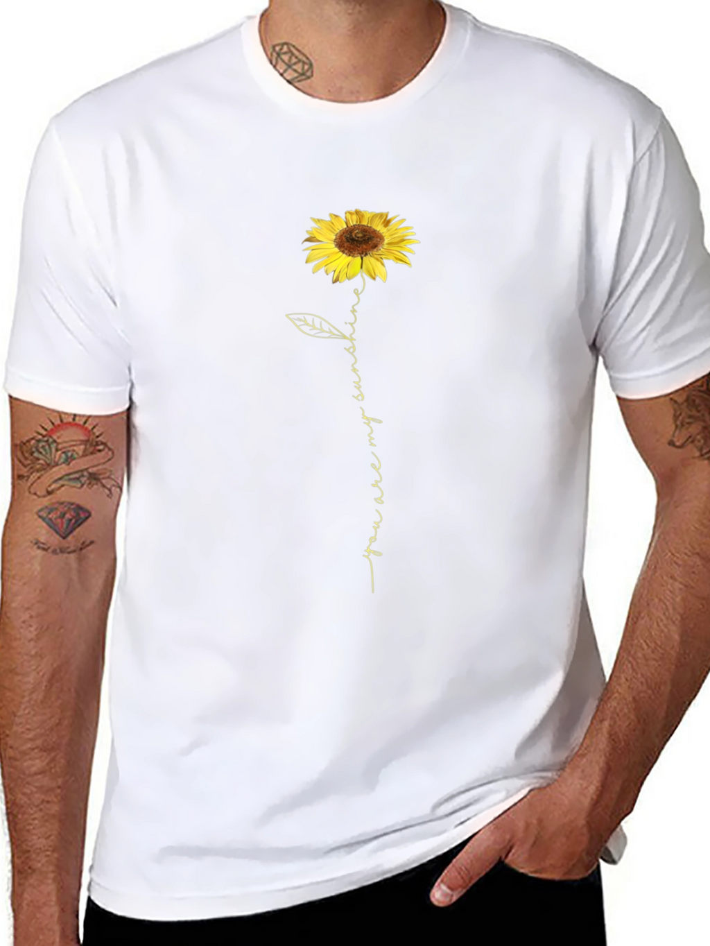 Sunflower You Are My Sunshine Black T-Shirt