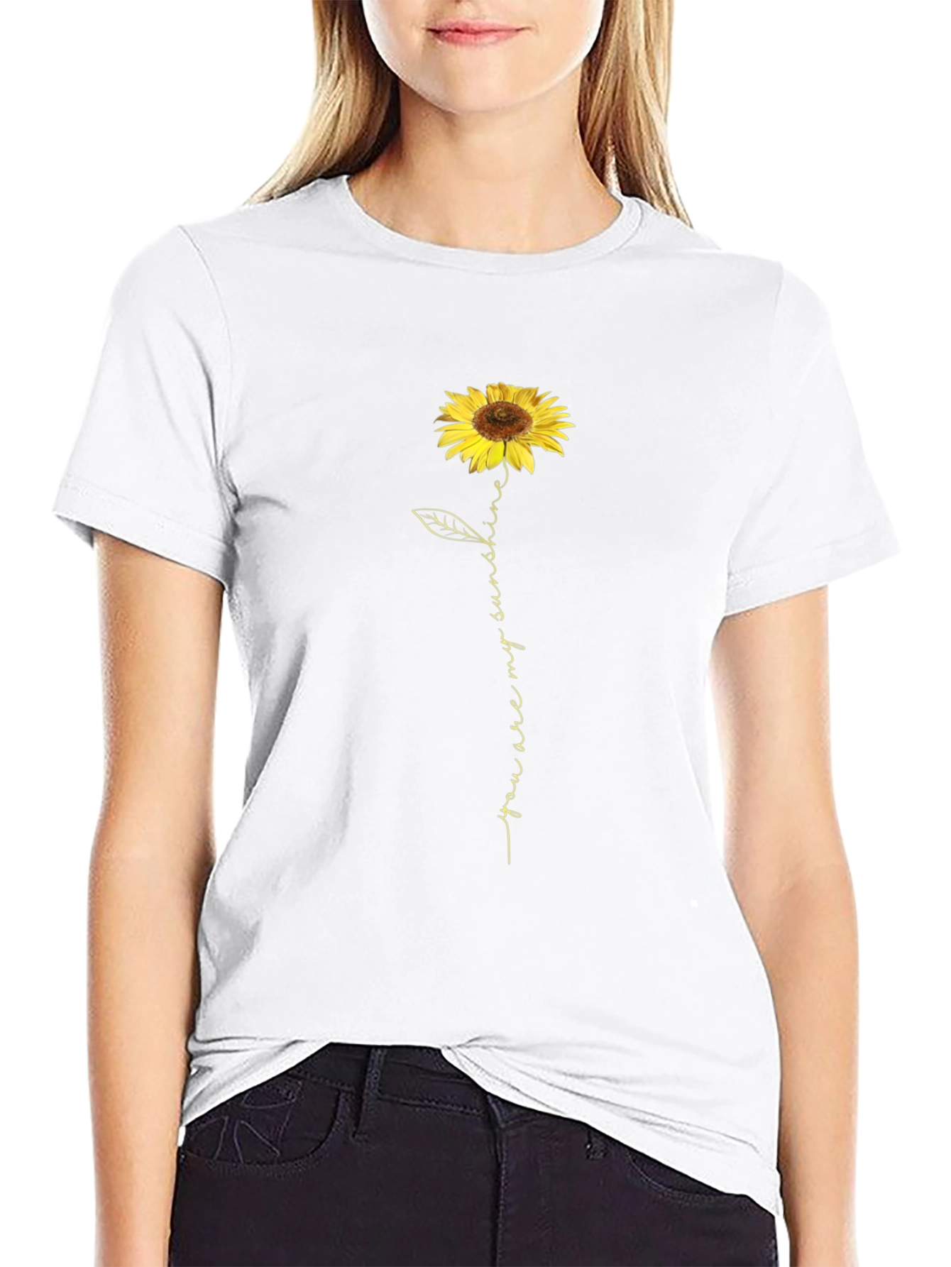 Sunflower You Are My Sunshine Black T-Shirt