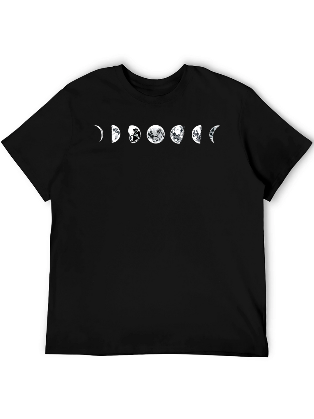 Lunar Cycle Graphic Tee - Black Cotton Shirt