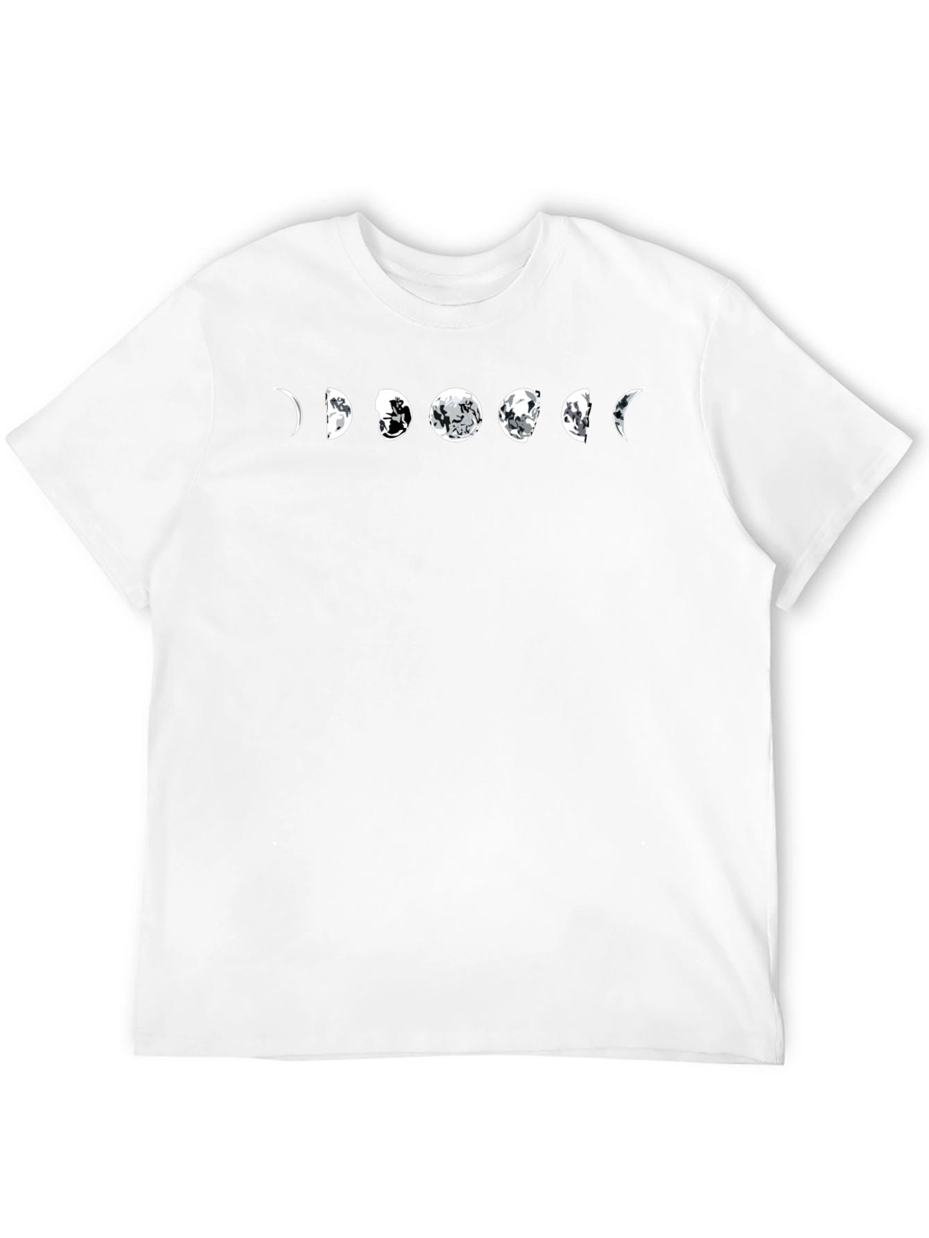 Lunar Cycle Graphic Tee - Black Cotton Shirt
