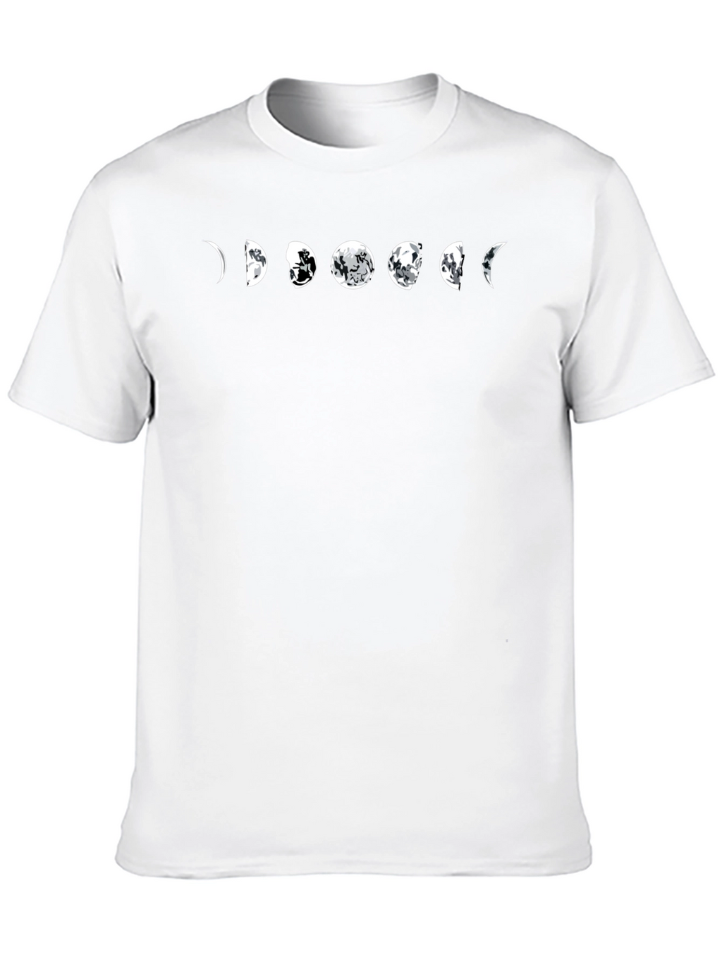 Lunar Cycle Graphic Tee - Black Cotton Shirt