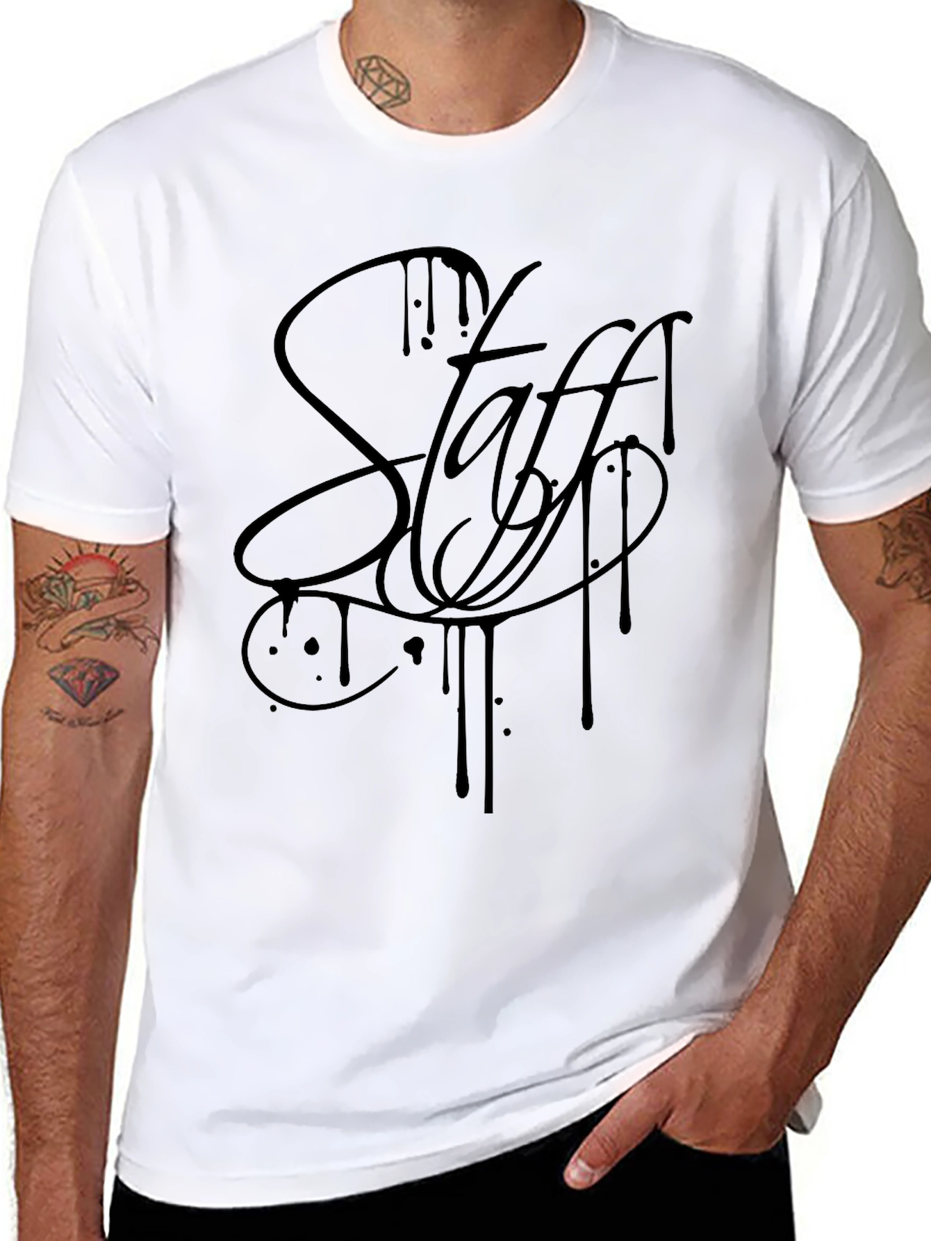 Black Staff Graphic Tee - Stylish Casual Wear