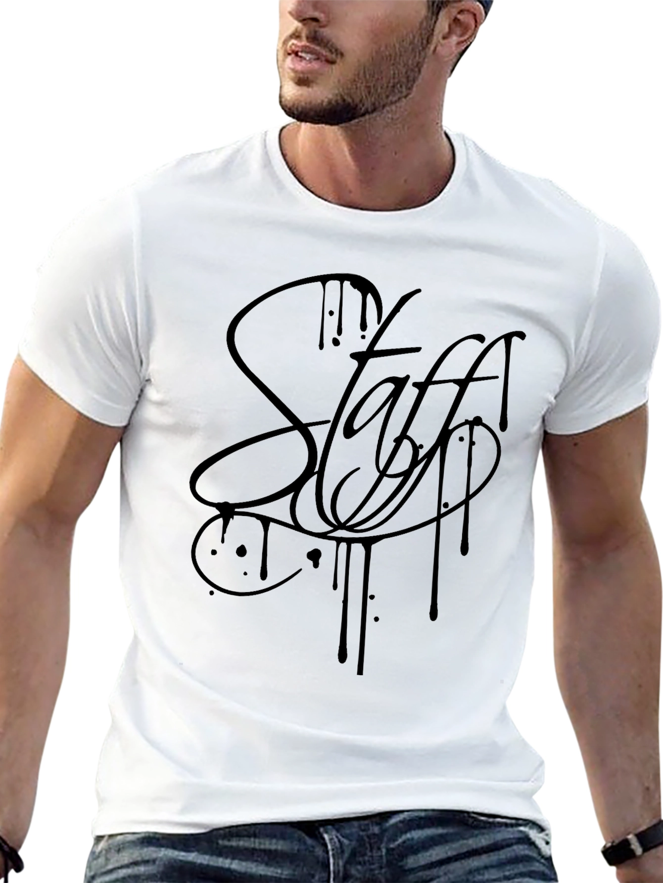 Black Staff Graphic Tee - Stylish Casual Wear