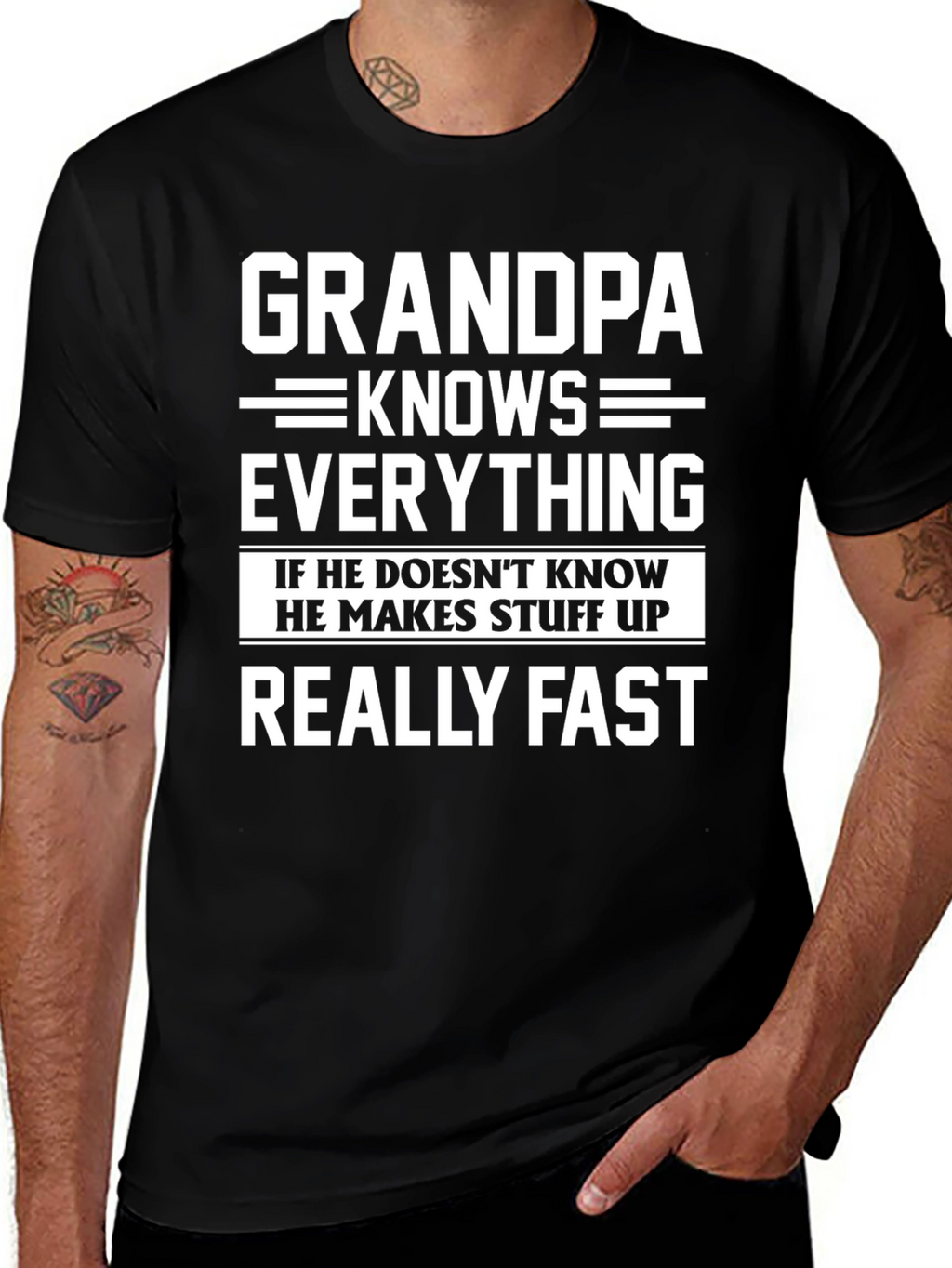 Grandpa Knows Everything Funny T-Shirt