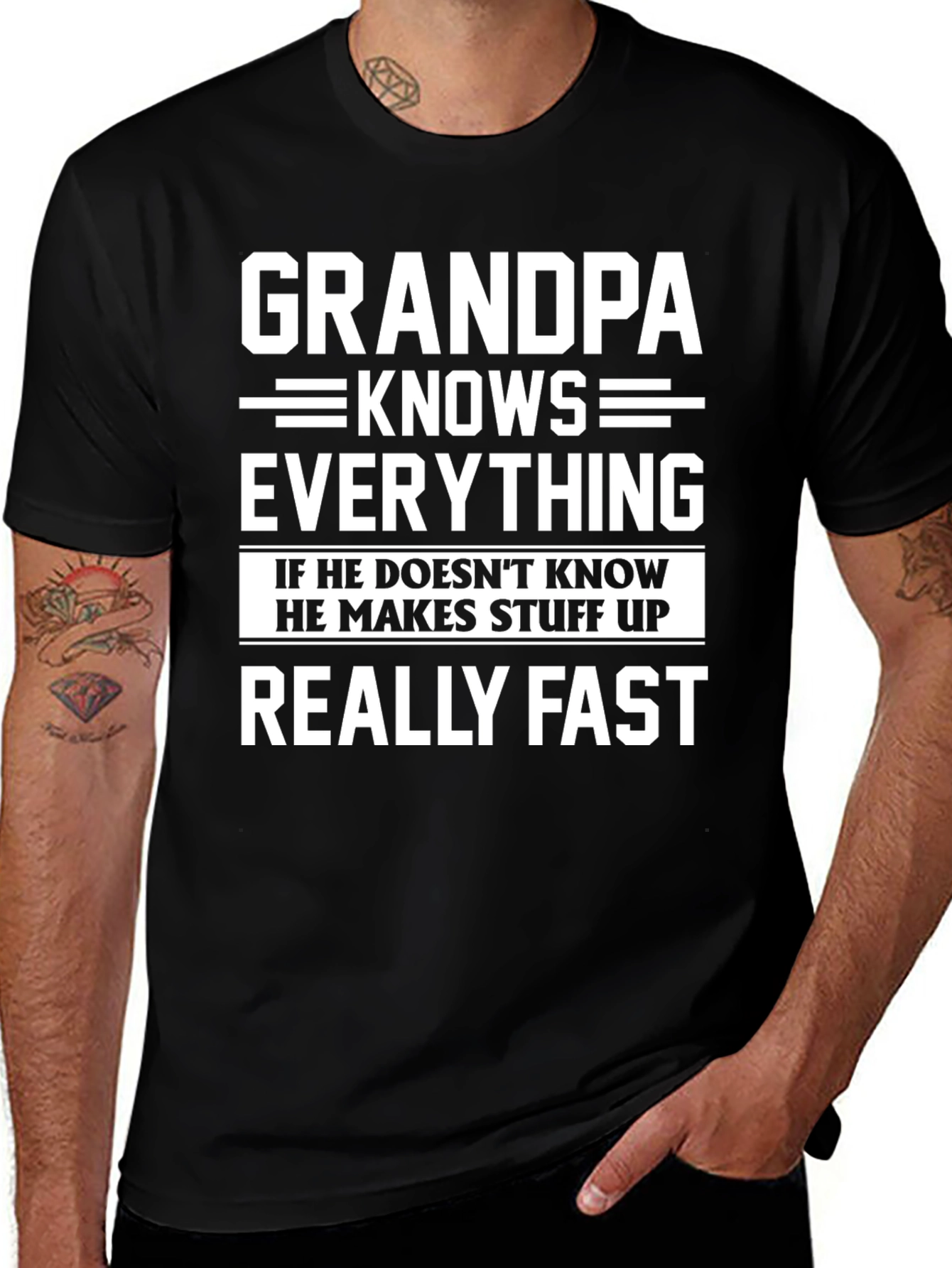Grandpa Knows Everything Funny T-Shirt