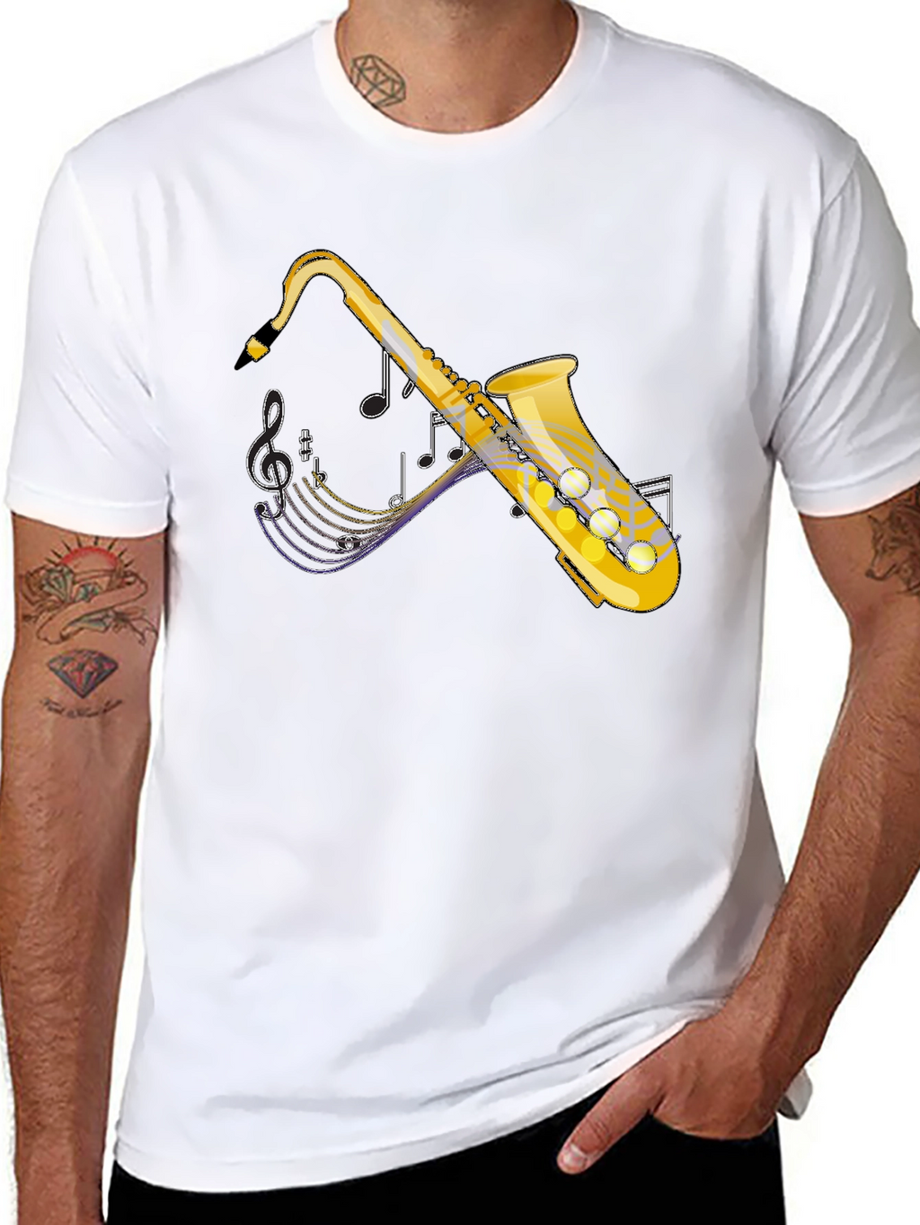 Saxophone Graphic Tee - Music Lovers T-Shirt