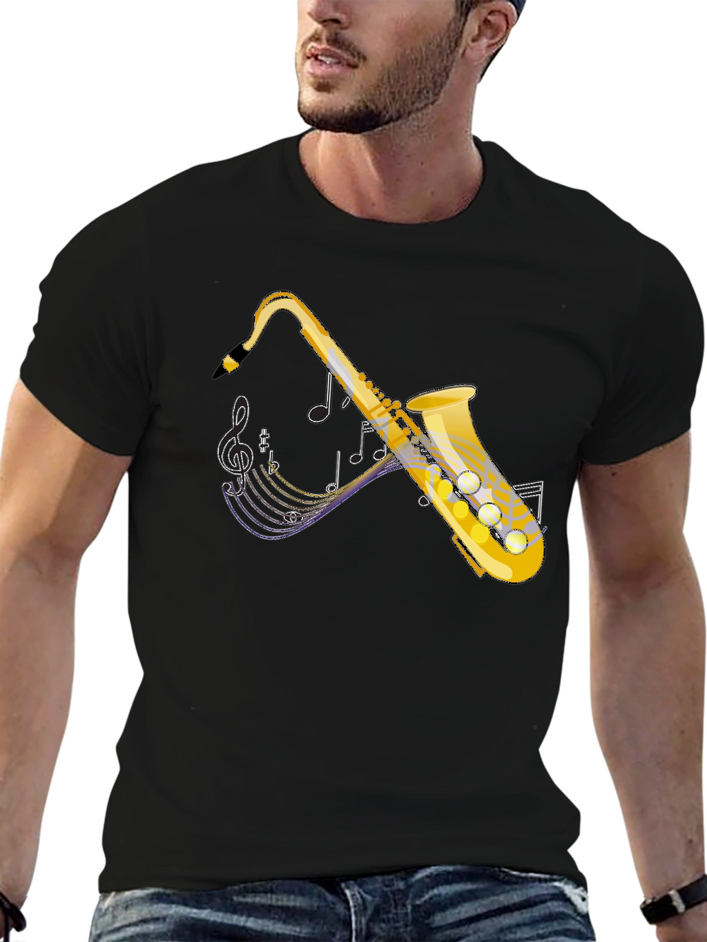 Saxophone Graphic Tee - Music Lovers T-Shirt