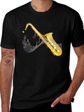 Saxophone Graphic Tee - Music Lovers T-Shirt