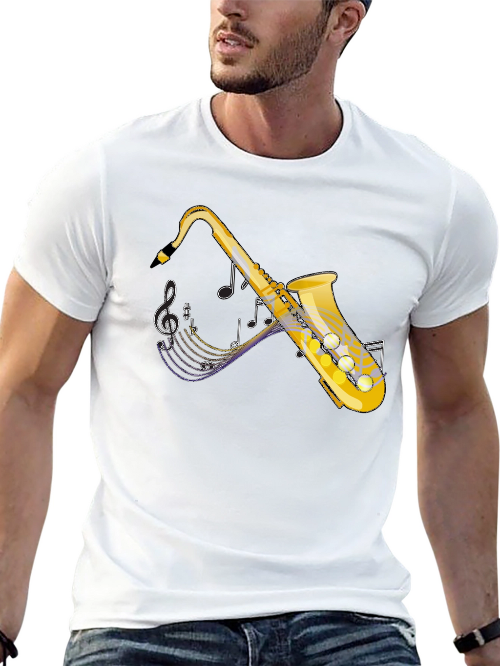 Saxophone Graphic Tee - Music Lovers T-Shirt