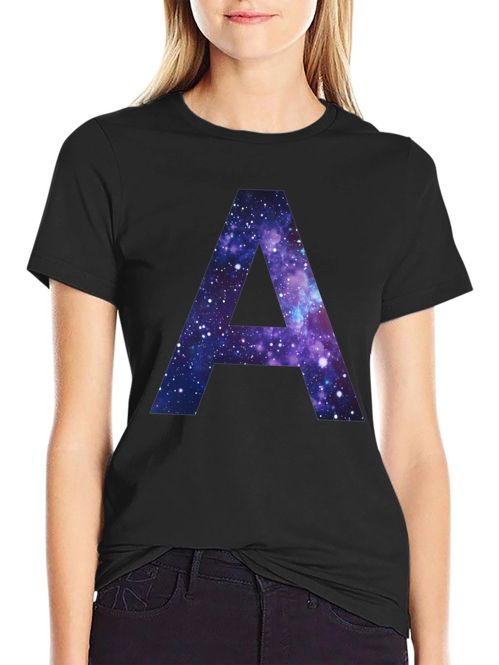 Galaxy Letter A T-Shirt - Cosmic Initial Tee