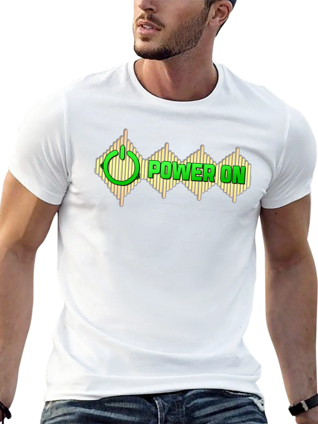 Power On Graphic Black T-Shirt