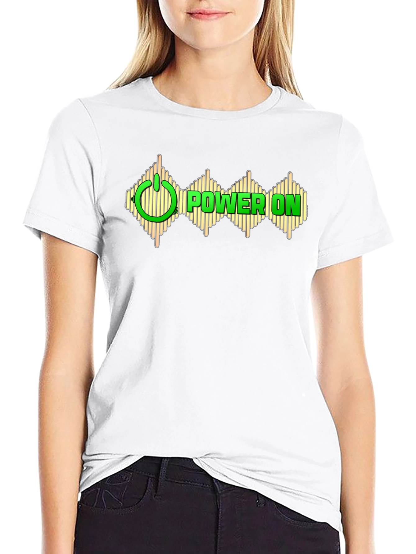 Power On Graphic Black T-Shirt